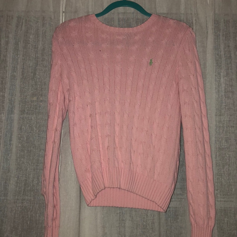 pink size small ralph lauren crewneck sweater